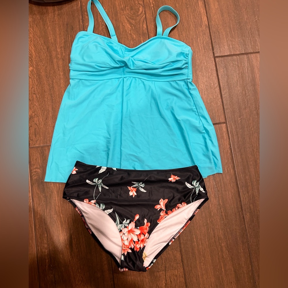 Teal tankini